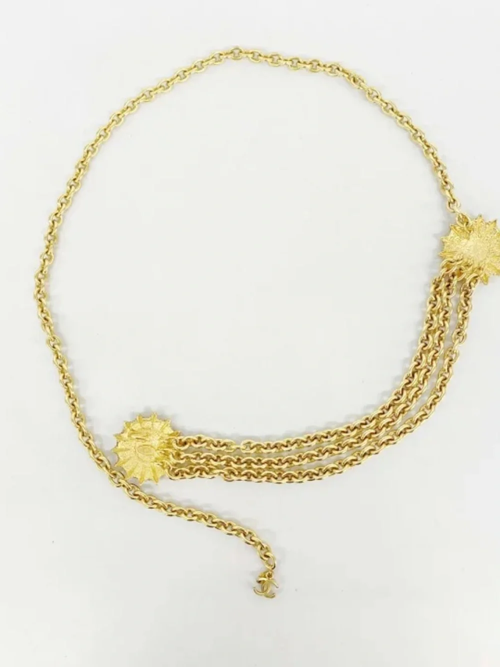 Authentic CHANEL 1980s vintage medallions charms belt 98cm